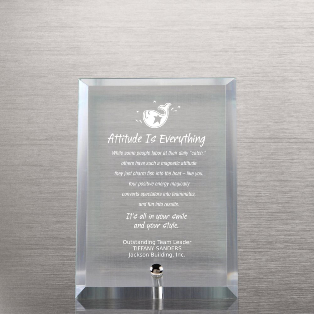 View larger image of Glass Award Character Plaque - Clear